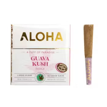 Aloha Guava Kush liquid diamond-infused mini pre rolls