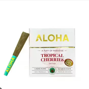 Aloha Tropical Cherries liquid diamond-infused mini pre rolls
